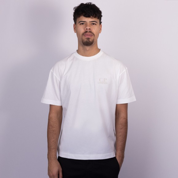 C.P. Company Mens White Jersey Short Sleeve Logo T Shirt #4
