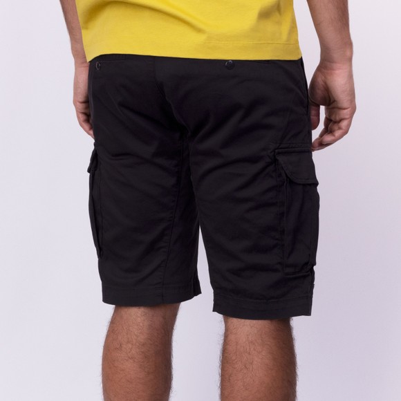 C.P. Company Mens Black Stretch Sateen Cargo Lens Shorts #3