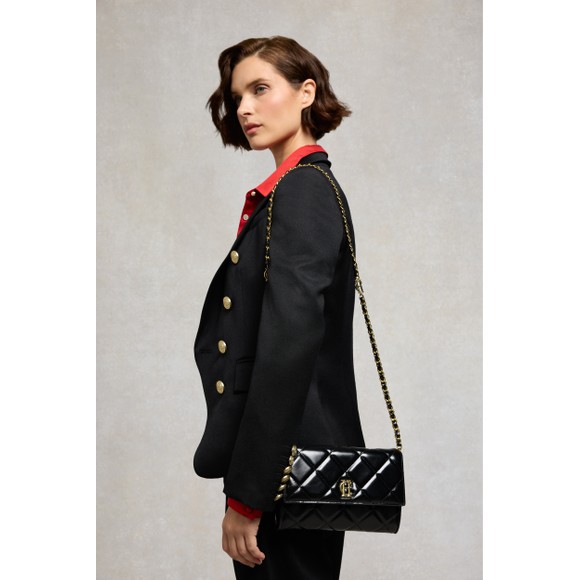 Holland Cooper Womens Black Quilted Crossbody Bag #4