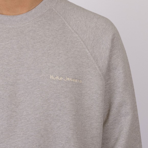 Nudie Jeans Mens Grey Palle Logo Sweatshirt