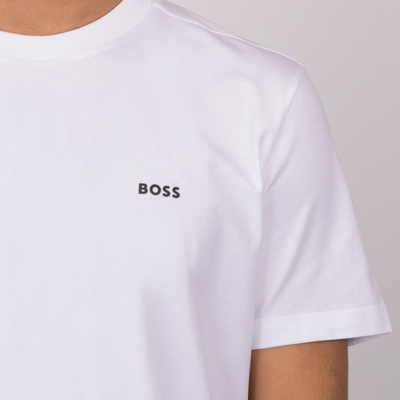 BOSS Mens White Athleisure Tee Stretch T Shirt #3