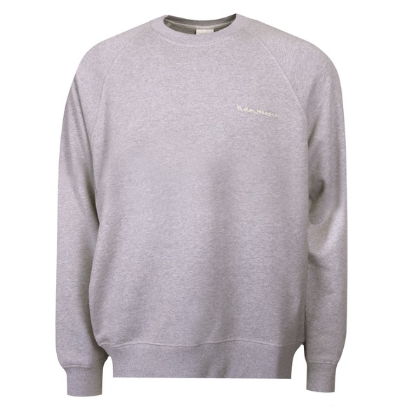 Nudie Jeans Mens Grey Palle Logo Sweatshirt