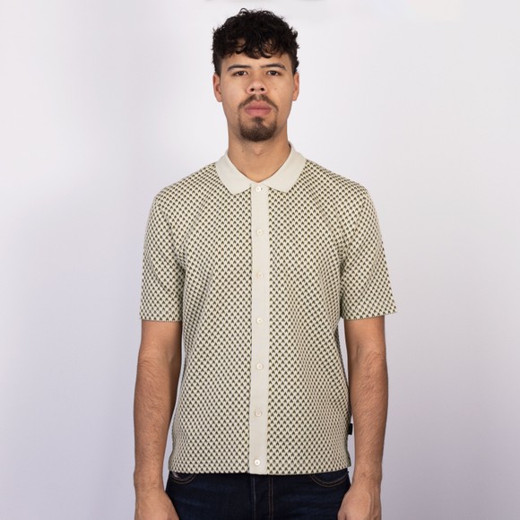 PS Paul Smith Mens Green Jacquard Button Through Polo Shirt #3