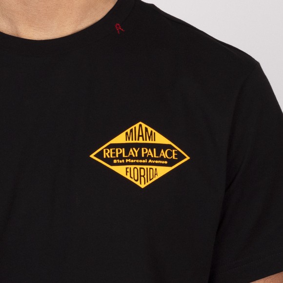 Replay Mens Black Miami Palace T-Shirt main image