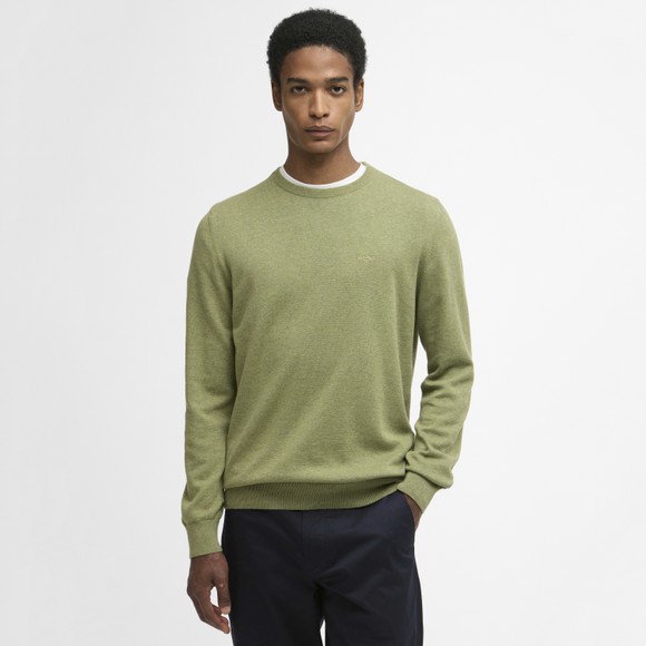 Barbour Lifestyle Mens Green Pima Cotton Crew Jumper #2