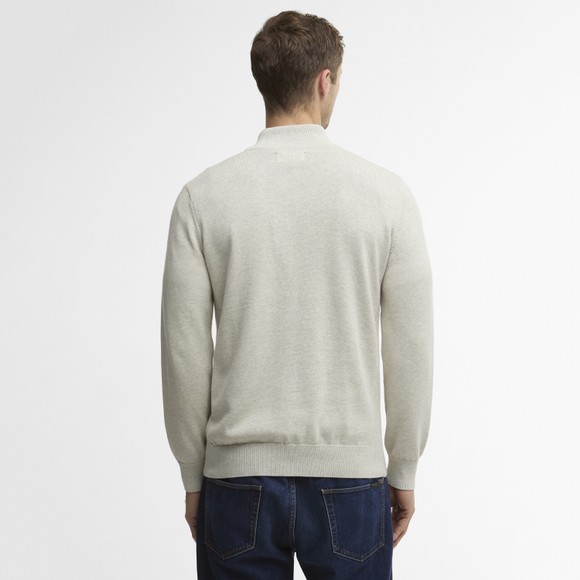 Barbour Lifestyle Mens Off-White Cotton Half Zip Jumper #4