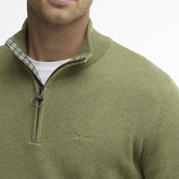 Barbour Lifestyle Mens Green Cotton Half Zip Jumper #2