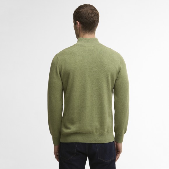Barbour Lifestyle Mens Green Cotton Half Zip Jumper #4