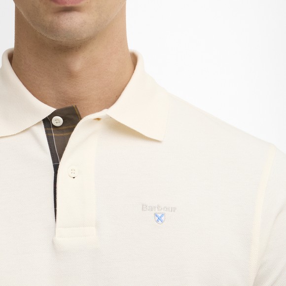 Barbour Lifestyle Mens Off-White Tartan Pique Polo #2
