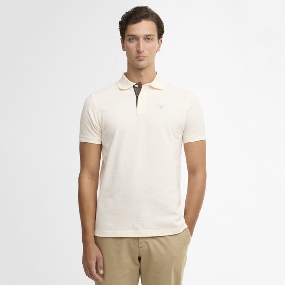 Barbour Lifestyle Mens Off-White Tartan Pique Polo #3