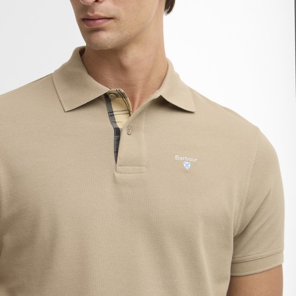 Barbour Lifestyle Mens Beige Tartan Pique Polo #2