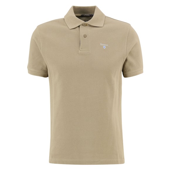 Barbour Lifestyle Mens Beige Tartan Pique Polo #1