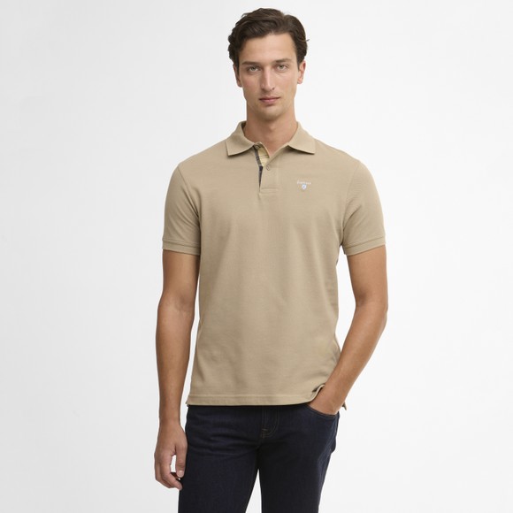 Barbour Lifestyle Mens Beige Tartan Pique Polo #3