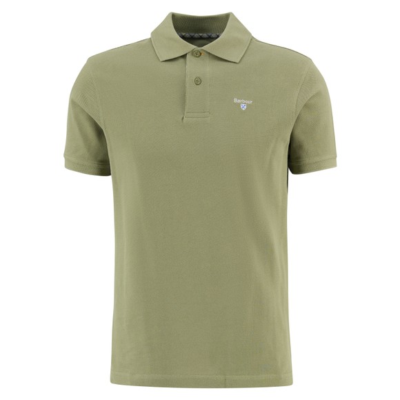Barbour Lifestyle Mens Green Tartan Pique Polo #1