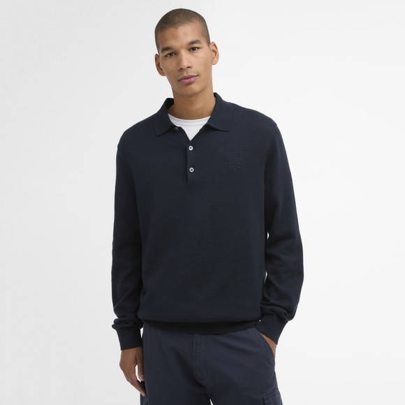 Barbour Lifestyle Mens Blue Pima Cotton Knitted Polo Shirt #3