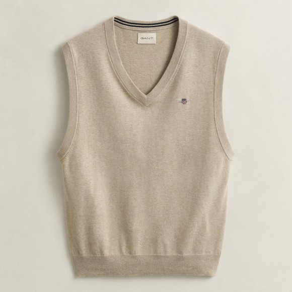 Gant Mens Beige Classic Cotton Slipover