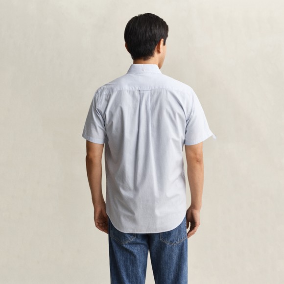 Gant Mens Blue Classic Gingham Poplin Short Sleeve Shirt main image