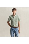 Gant Mens Green Classic Gingham Poplin Short Sleeve Shirt