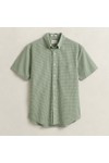 Gant Mens Green Classic Gingham Poplin Short Sleeve Shirt