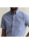 Gant Mens Blue Classic Gingham Poplin Short Sleeve Shirt