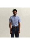 Gant Mens Blue Classic Gingham Poplin Short Sleeve Shirt