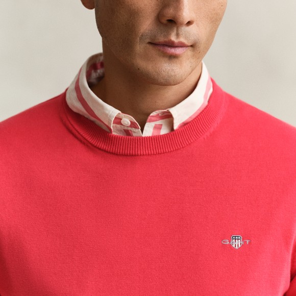 Gant Mens Red Classic Cotton Crewneck  main image