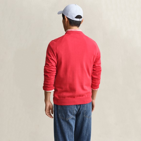 Gant Mens Red Classic Cotton Crewneck  main image