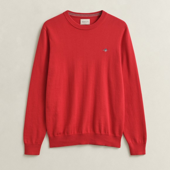 Gant Mens Red Classic Cotton Crewneck 