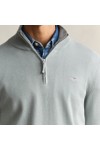 Gant Mens Green Shield Quarter Zip Sweatshirt