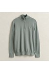 Gant Mens Green Shield Quarter Zip Sweatshirt