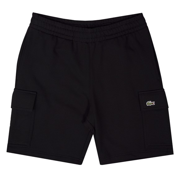 Lacoste Mens Black GH9743 Fleece Cargo Shorts #1