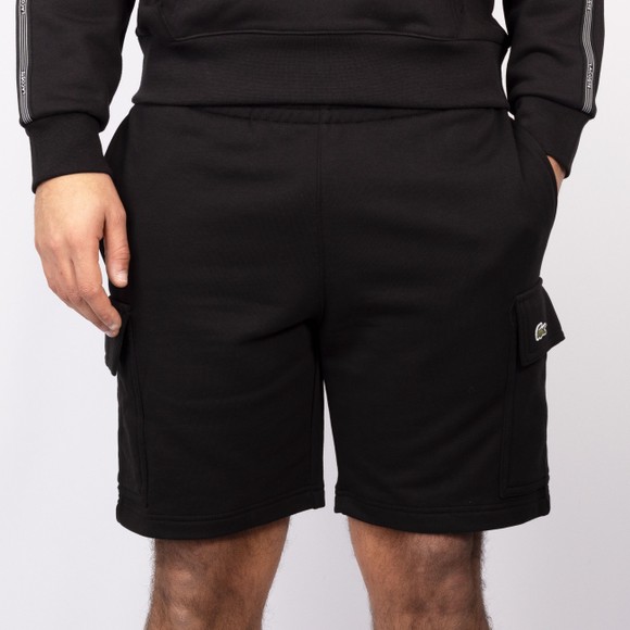 Lacoste Mens Black GH9743 Fleece Cargo Shorts #3