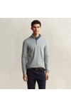 Gant Mens Green Classic Cotton Half Zip Jumper