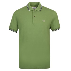 Stripe Collar Pique Polo Shirt