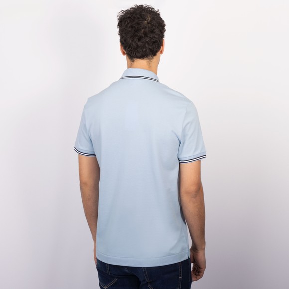 Lacoste Mens Blue Stripe Collar Pique Polo Shirt #4
