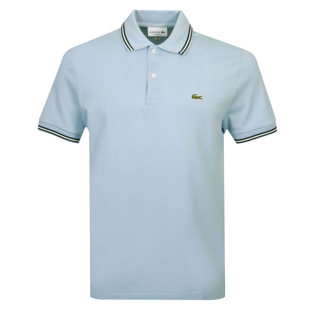 Stripe Collar Pique Polo Shirt