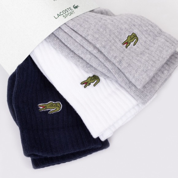 Lacoste Sport Mens Grey RA4182 3 Pack Socks #2