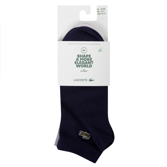 Lacoste Mens Multicoloured RA2917 3 Pack Trainer Socks #1