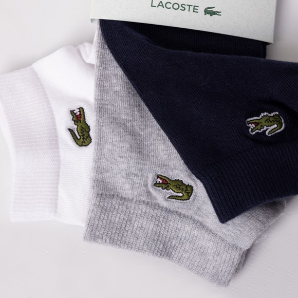 Lacoste Mens Multicoloured RA2917 3 Pack Trainer Socks #2