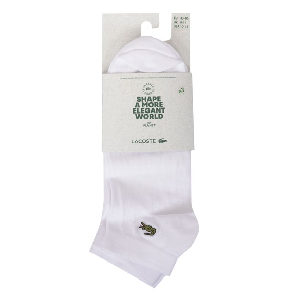 Lacoste Mens White RA2917 3 Pack Trainer Socks #1