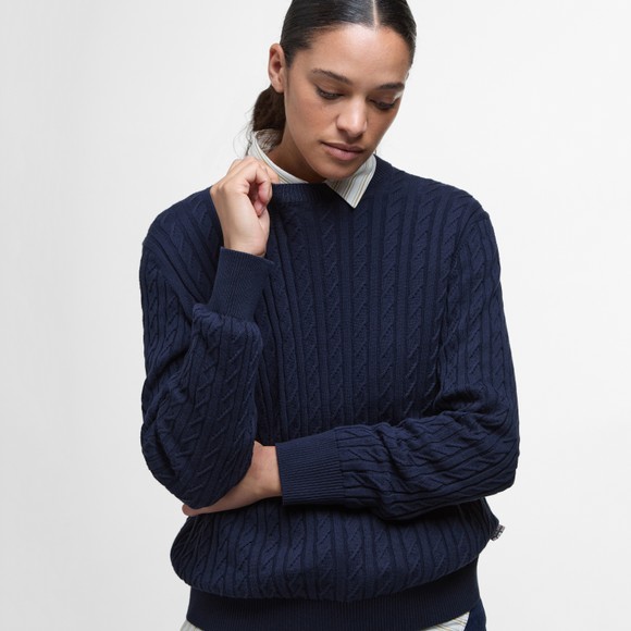 Barbour Lifestyle Womens Blue Hartland Crew Jumper #3