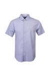 Gant Mens Blue Poplin AOP Short Sleeve Shirt