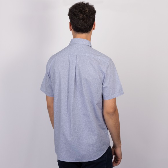 Gant Mens Blue Poplin AOP Short Sleeve Shirt main image