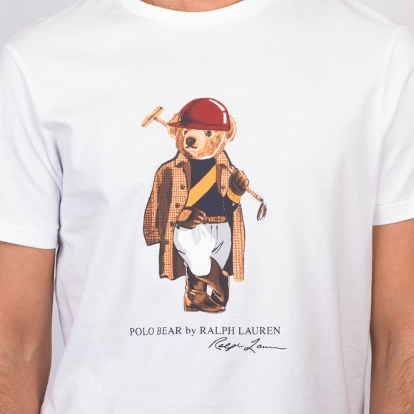 Polo Bear By Ralph Lauren Mens White Society Bear T Shirt #3