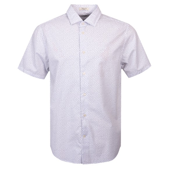 Gant Mens White Poplin AOP Short Sleeve Shirt