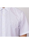 Gant Mens White Poplin AOP Short Sleeve Shirt