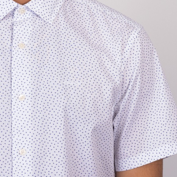 Gant Mens White Poplin AOP Short Sleeve Shirt main image