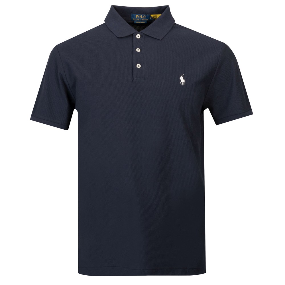 Custom Slim Fit Honeycomb Mesh Polo Shirt