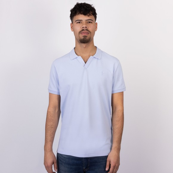 Polo Ralph Lauren Mens Blue Custom Slim Fit Open Neck Polo Shirt #3