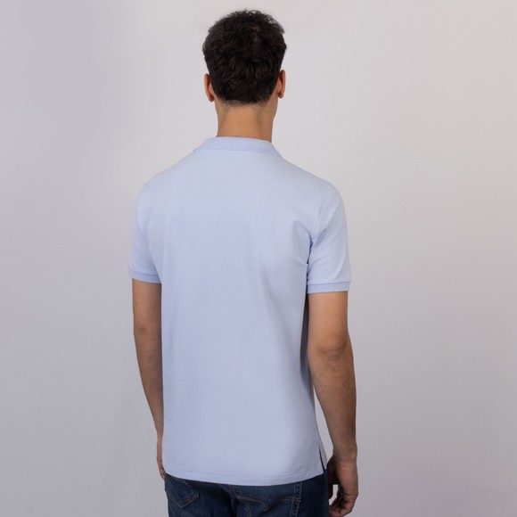 Polo Ralph Lauren Mens Blue Custom Slim Fit Open Neck Polo Shirt #4